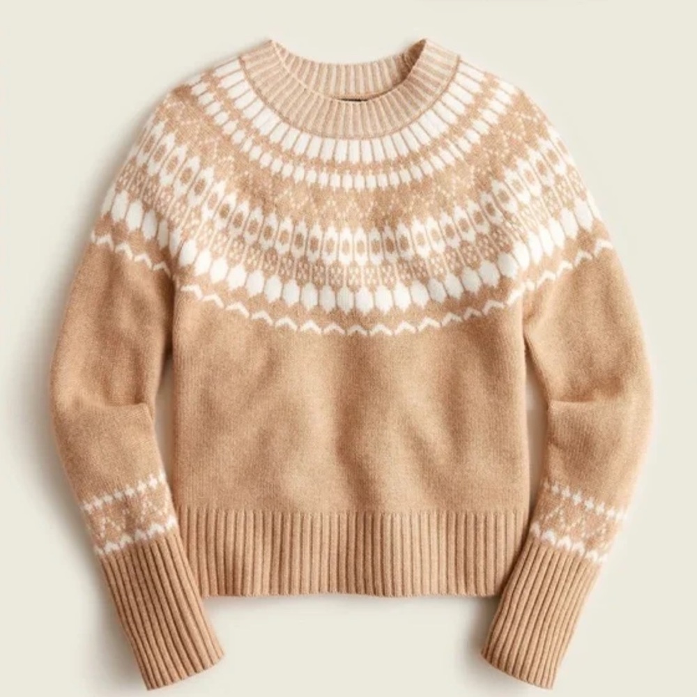 J. Crew Cashmere Sweater with Fair Isle Yoke